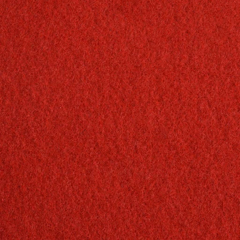 vidaXL Изложбен килим, изчистен, 1,2x12 м, червен