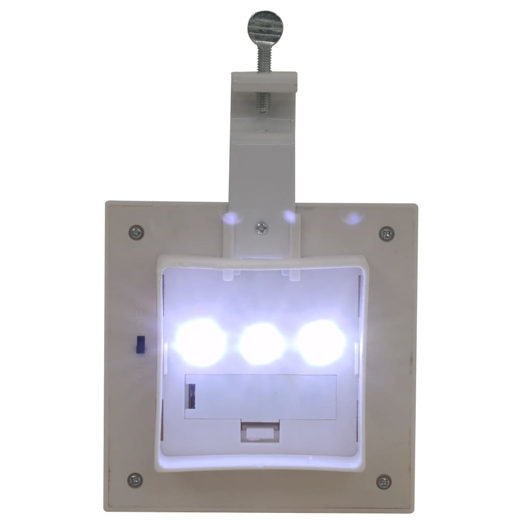 vidaXL Градински соларни лампи, 6 бр, LED, квадратни, 12 см, бели