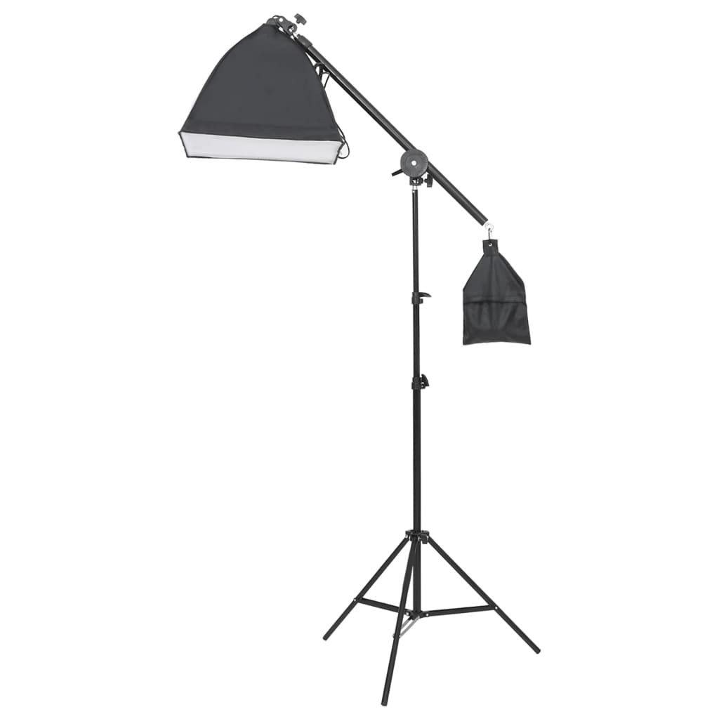 vidaXL Комплект за фото студио с лампи, фонов екран и рефлектор