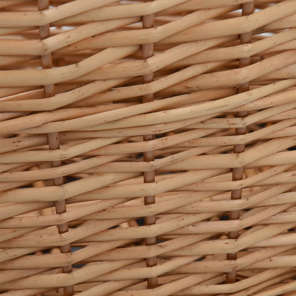 vidaXL Кошница за дърва за огрев с дръжки 58x42x29 см естествена върба