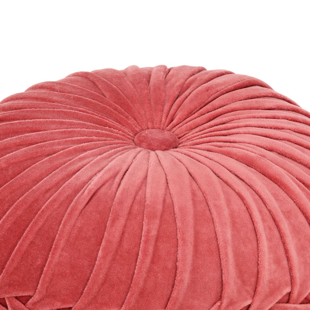 vidaXL Пуф, памучно кадифе, дизайн с набори, 40х30 см, розов