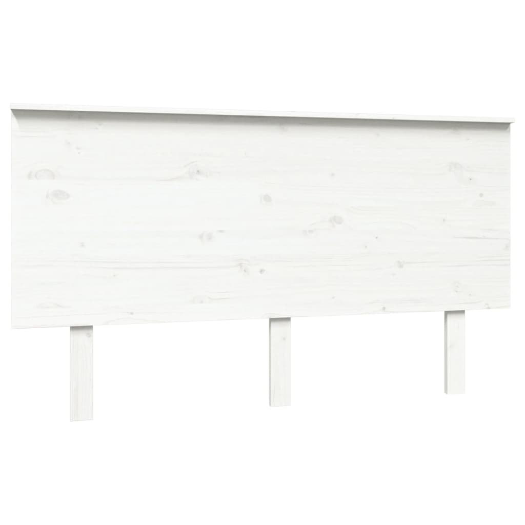 vidaXL Горна табла за легло, бяла, 144x6x82,5 см, бор масив