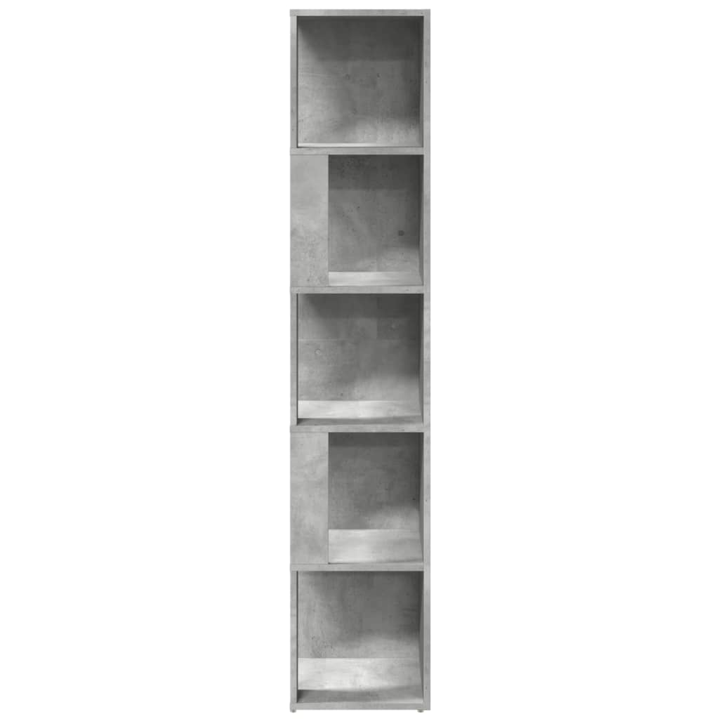 vidaXL Ъглов шкаф, бетонно сив, 33x33x164,5 см, ПДЧ