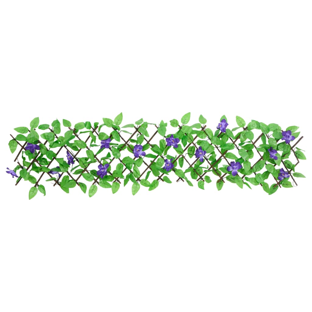 vidaXL Решетка от изкуствен бръшлян разширяема зелена 180x20 см