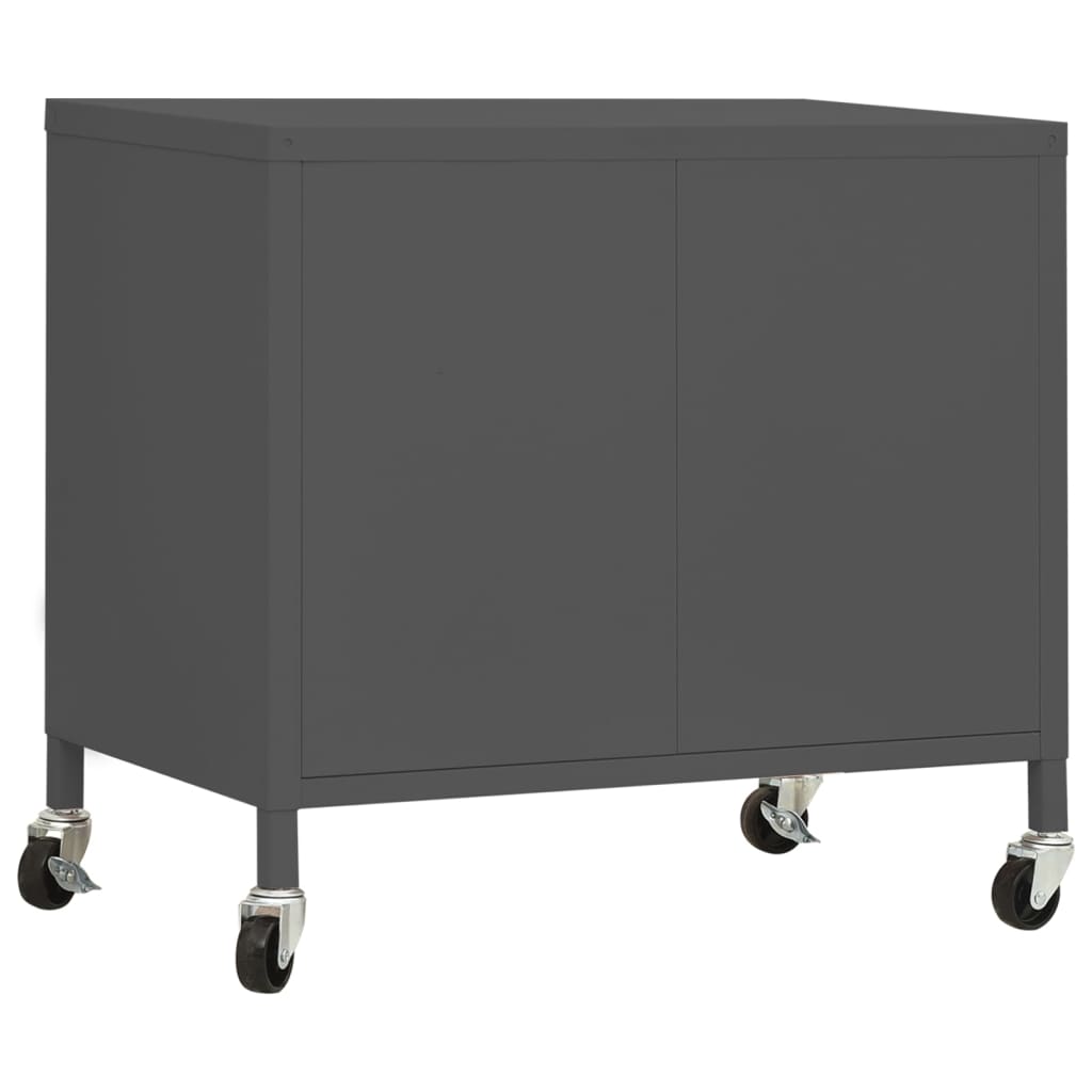 vidaXL Шкаф за съхранение, антрацит, 60x35x56 см, стомана