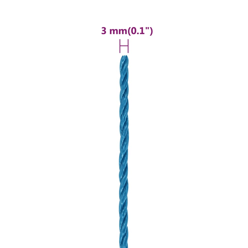 vidaXL Работно въже синьо 3 мм 25 м полипропилен