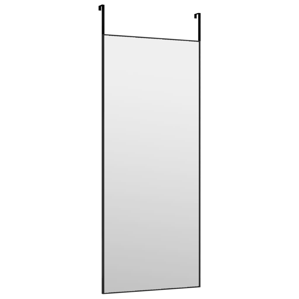vidaXL Огледало за врата, черно, 40x100 см, стъкло и алуминий