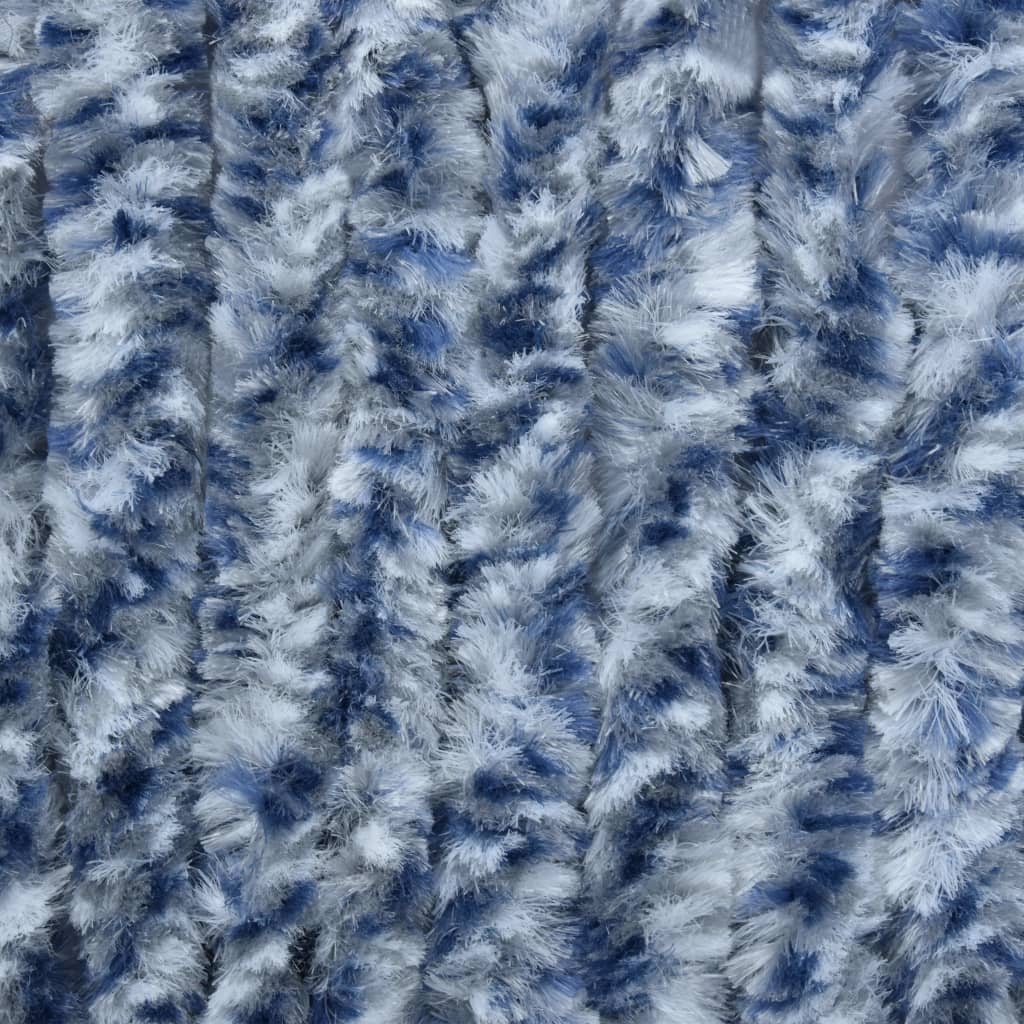 vidaXL Завеса против насекоми, синьо и бяло, 56x200 см, шенил