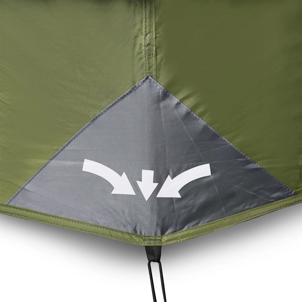 vidaXL Семейна палатка с LED 9-местна светлозелена бързо освобождаване