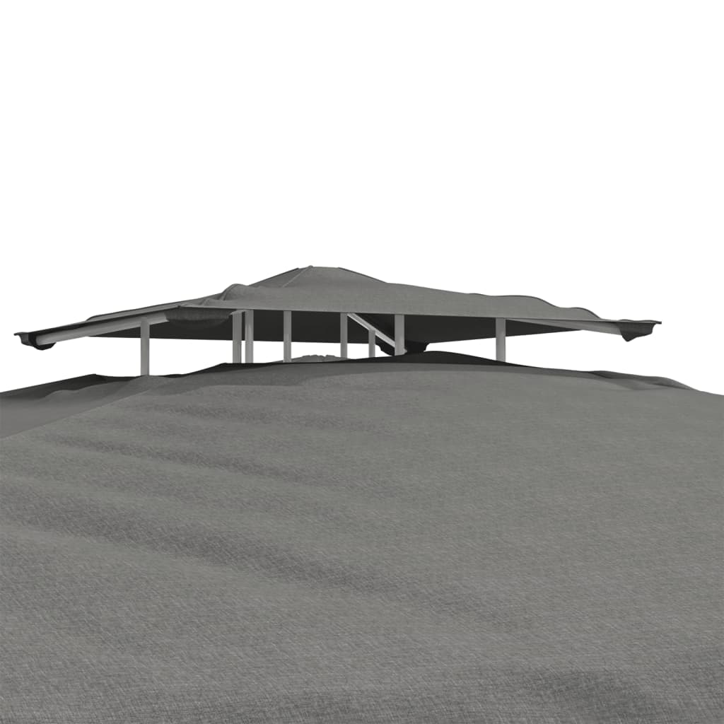 vidaXL Беседка с двоен покрив антрацит 3x3x2,68 м плат