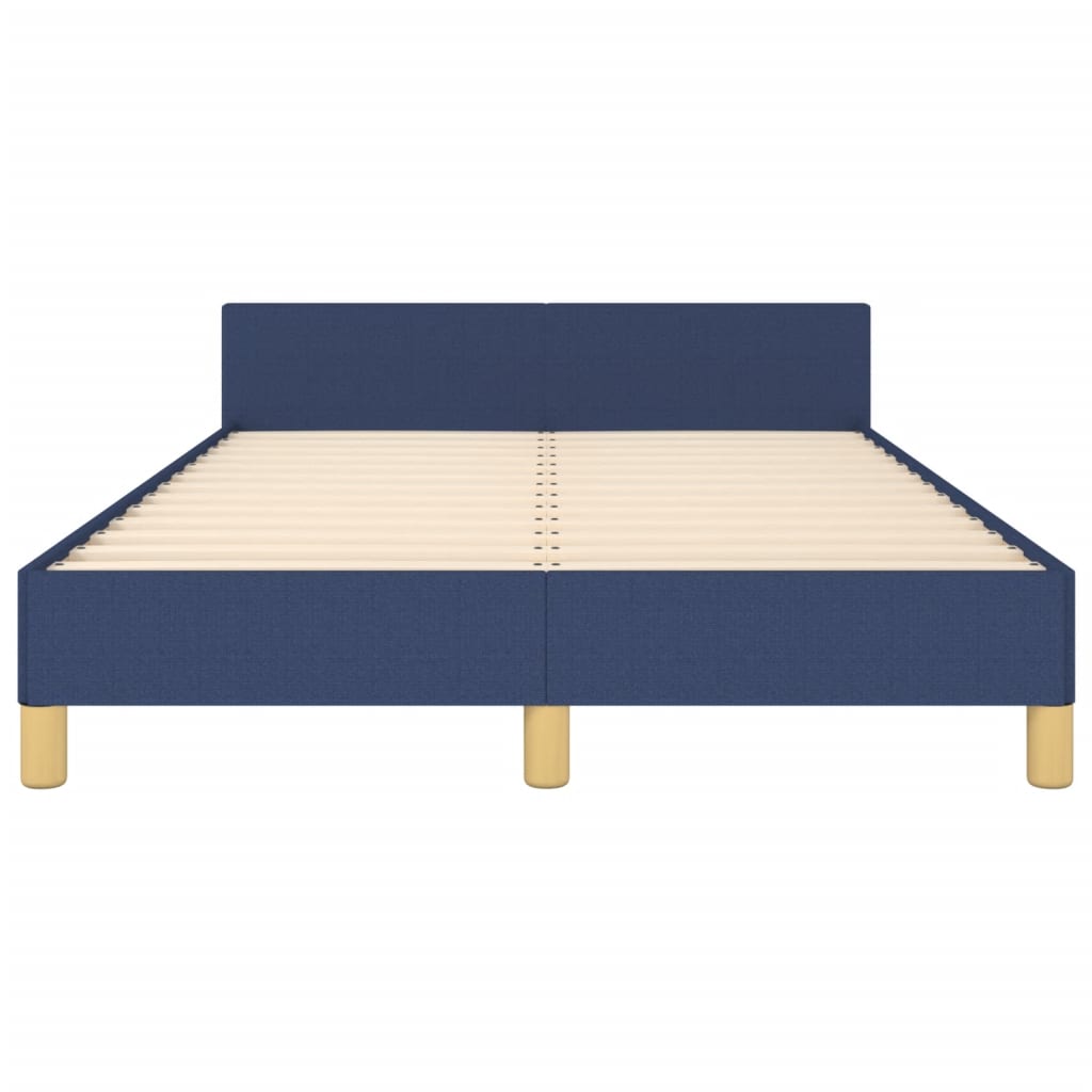 vidaXL Рамка за легло с табла, синя, 120x190 см, текстил