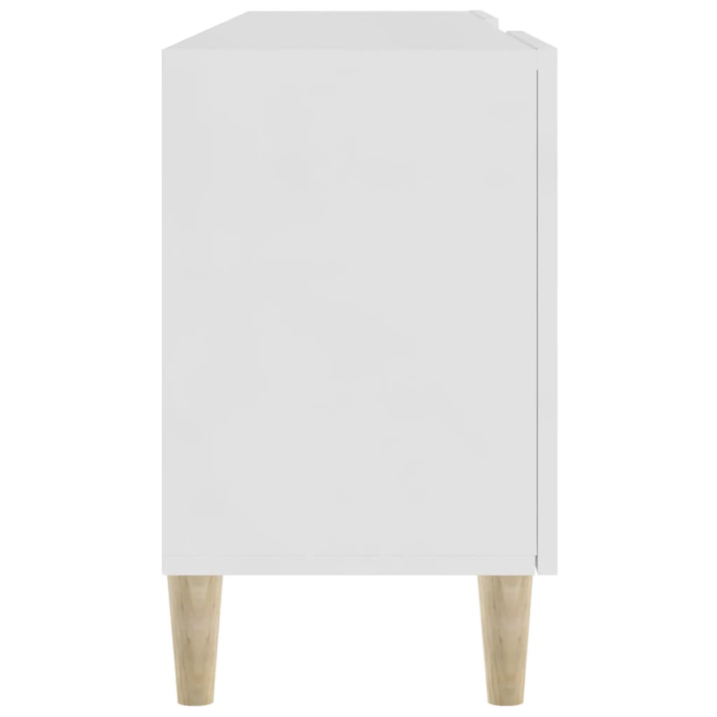 vidaXL ТВ шкаф, бял гланц, 150x30x50 см, инженерно дърво