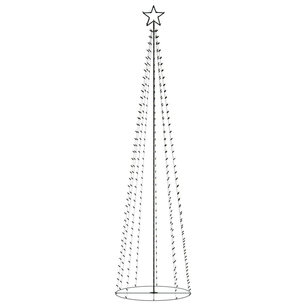 vidaXL Коледна елха конус, 400 LED топло бяло, декорация, 100x360 см