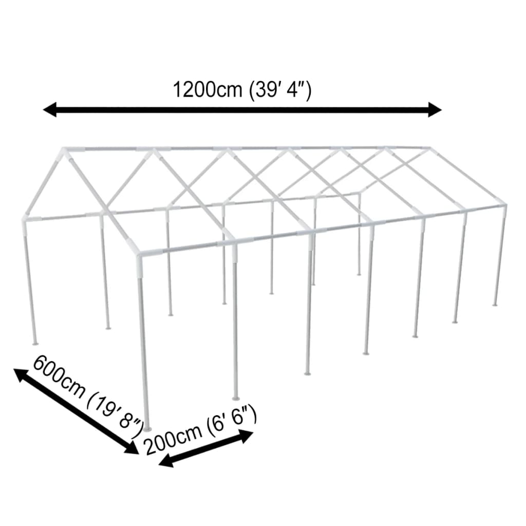 vidaXL Стоманена рамка за 12x6 м парти палатка