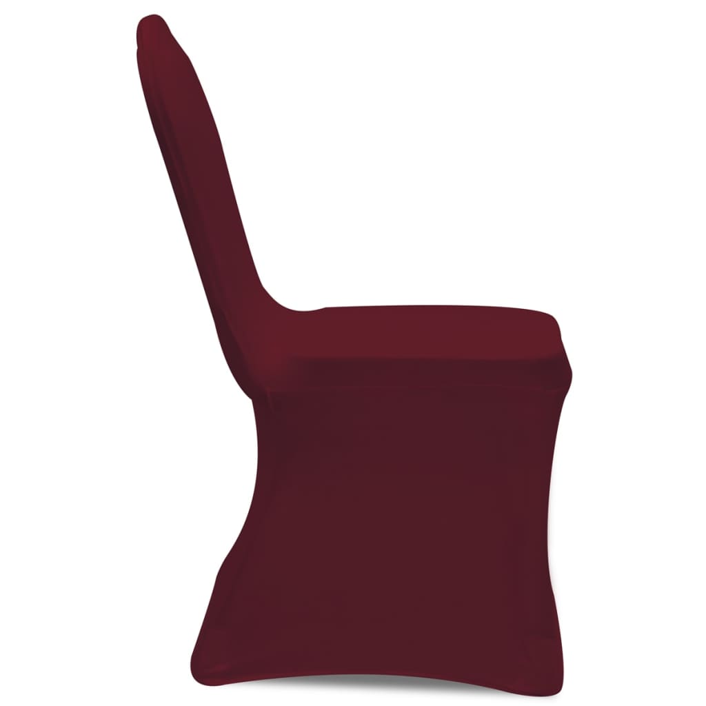 Еластични калъфи за столове, виненочервени – 6 броя