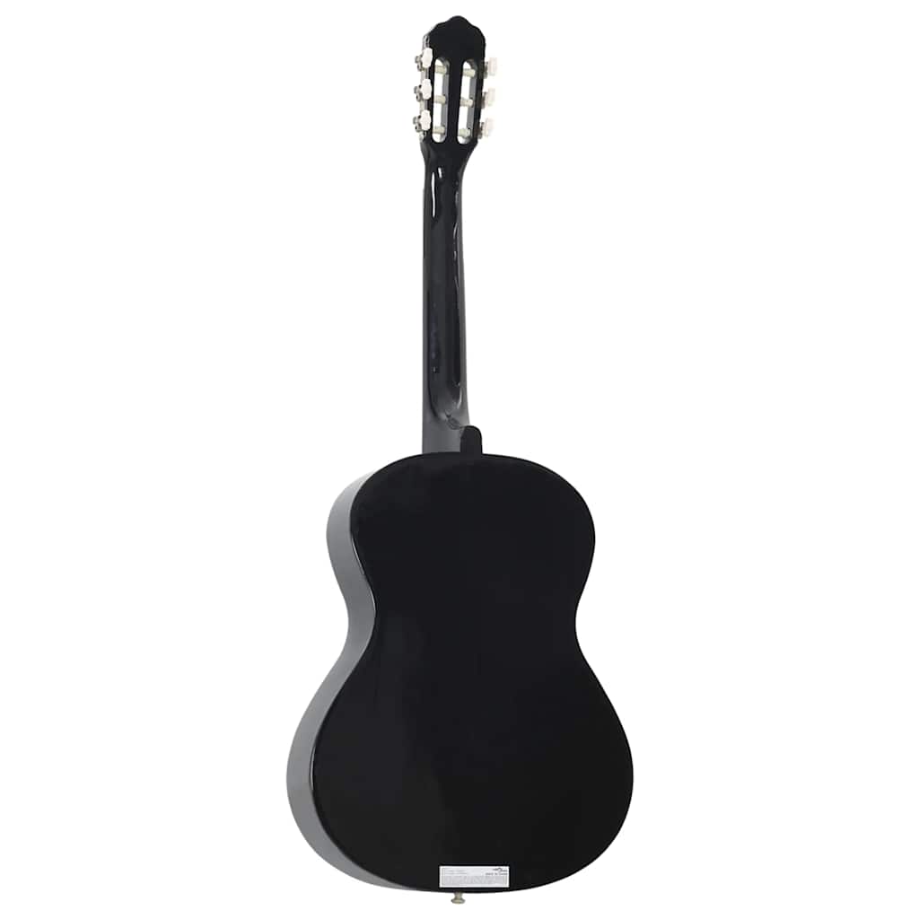 vidaXL Класическа китара за начинаещи, черна, 4/4, 39", липово дърво
