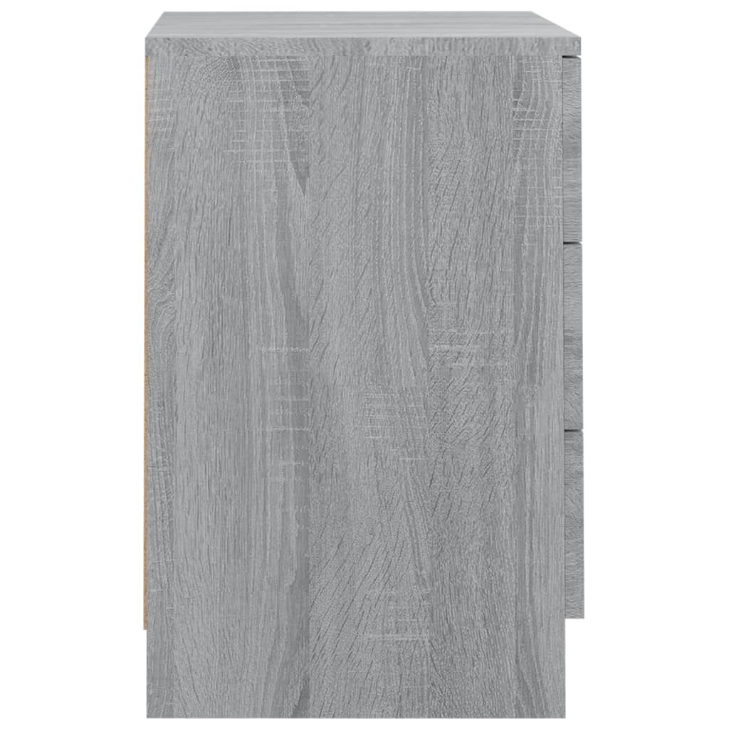 vidaXL Нощно шкафче, сив сонома, 38x35x56 см, инженерно дърво