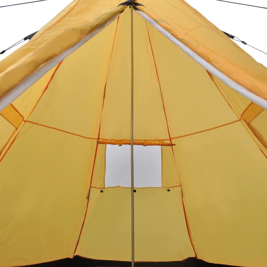 vidaXL 4-местна палатка, жълта
