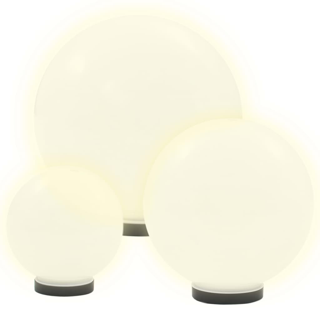 vidaXL Градински сфери за LED лампи, 6 бр, 20/30/40 см, PMMA
