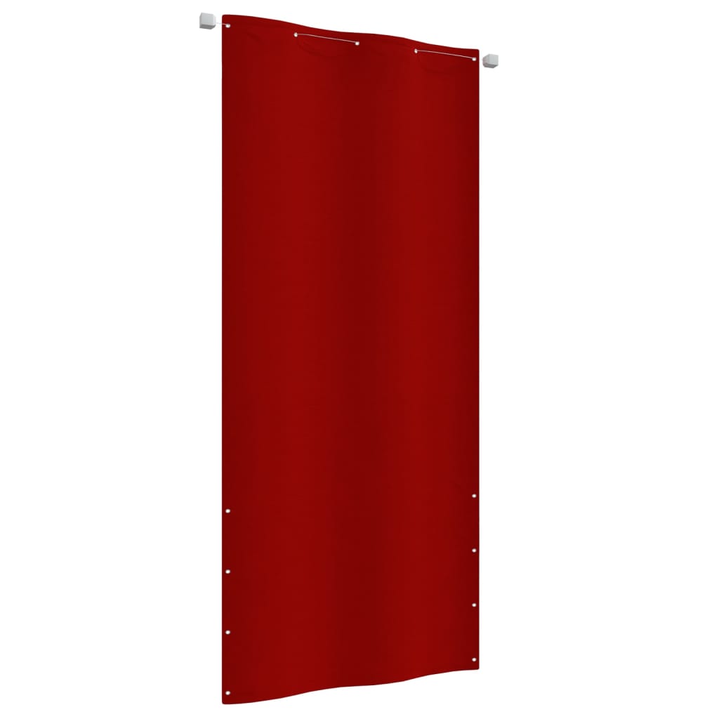 vidaXL Балконски параван, червен, 100x240 см, оксфорд плат