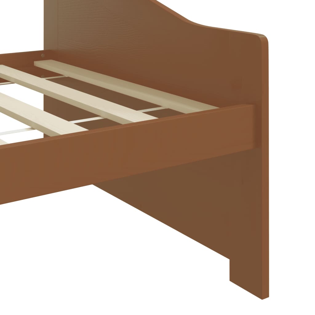 vidaXL 3-местно дневно легло, меденокафяво, бор масив, 90х200 см