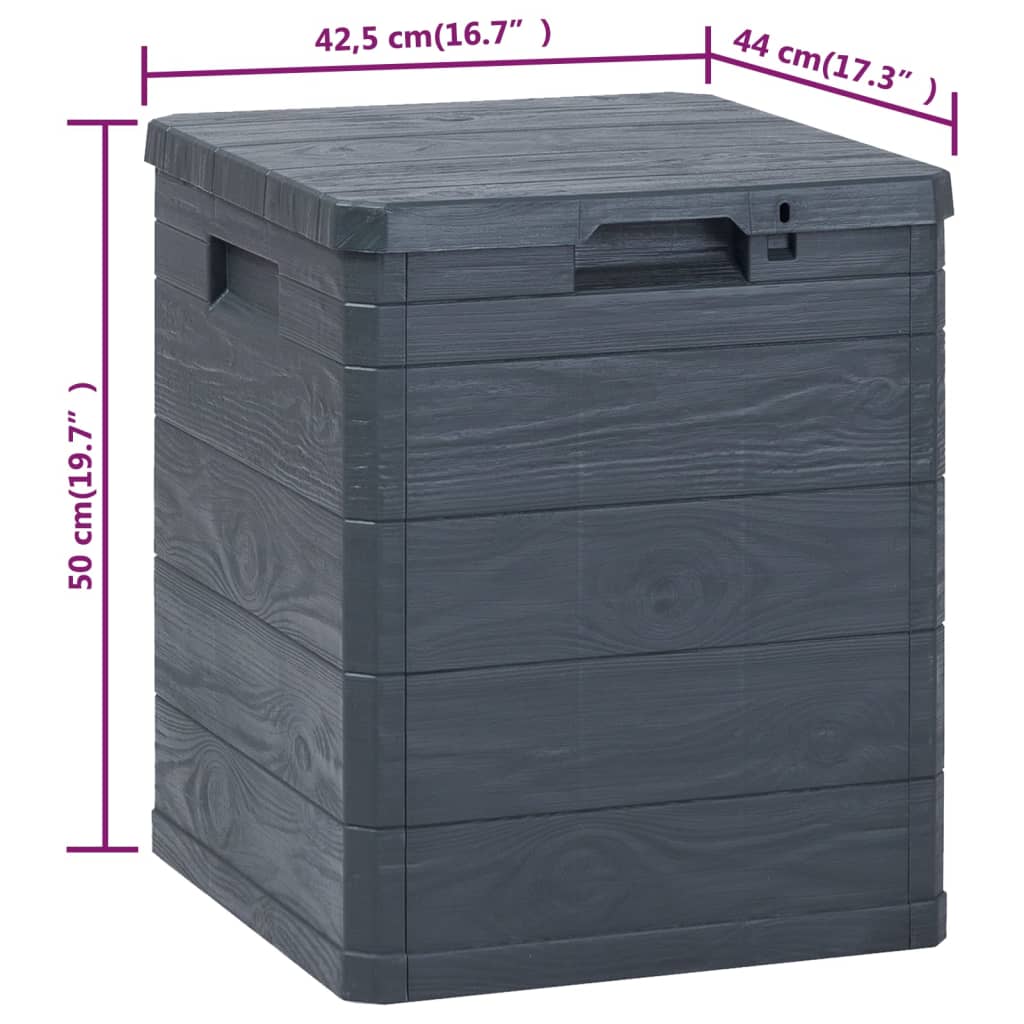 vidaXL Градинска кутия за съхранение, 90 л, антрацит