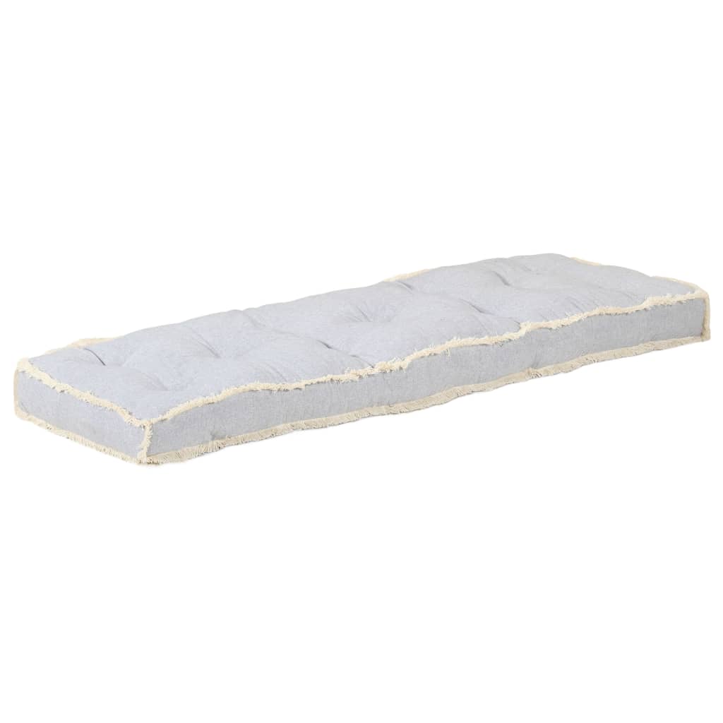 vidaXL Възглавница за палетен диван, сива, 120x40x7 см