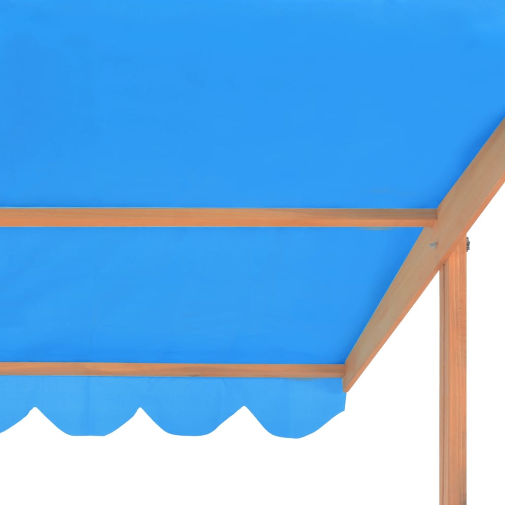 vidaXL Пясъчник с регулируем покрив, чам, 115x115x115 см
