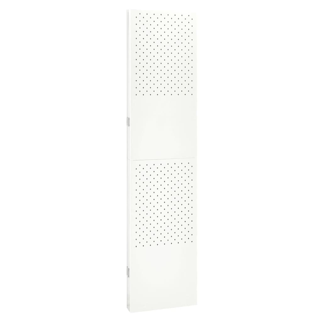 vidaXL Параван за стая, 3 панела, бял, 120x180 см, стомана