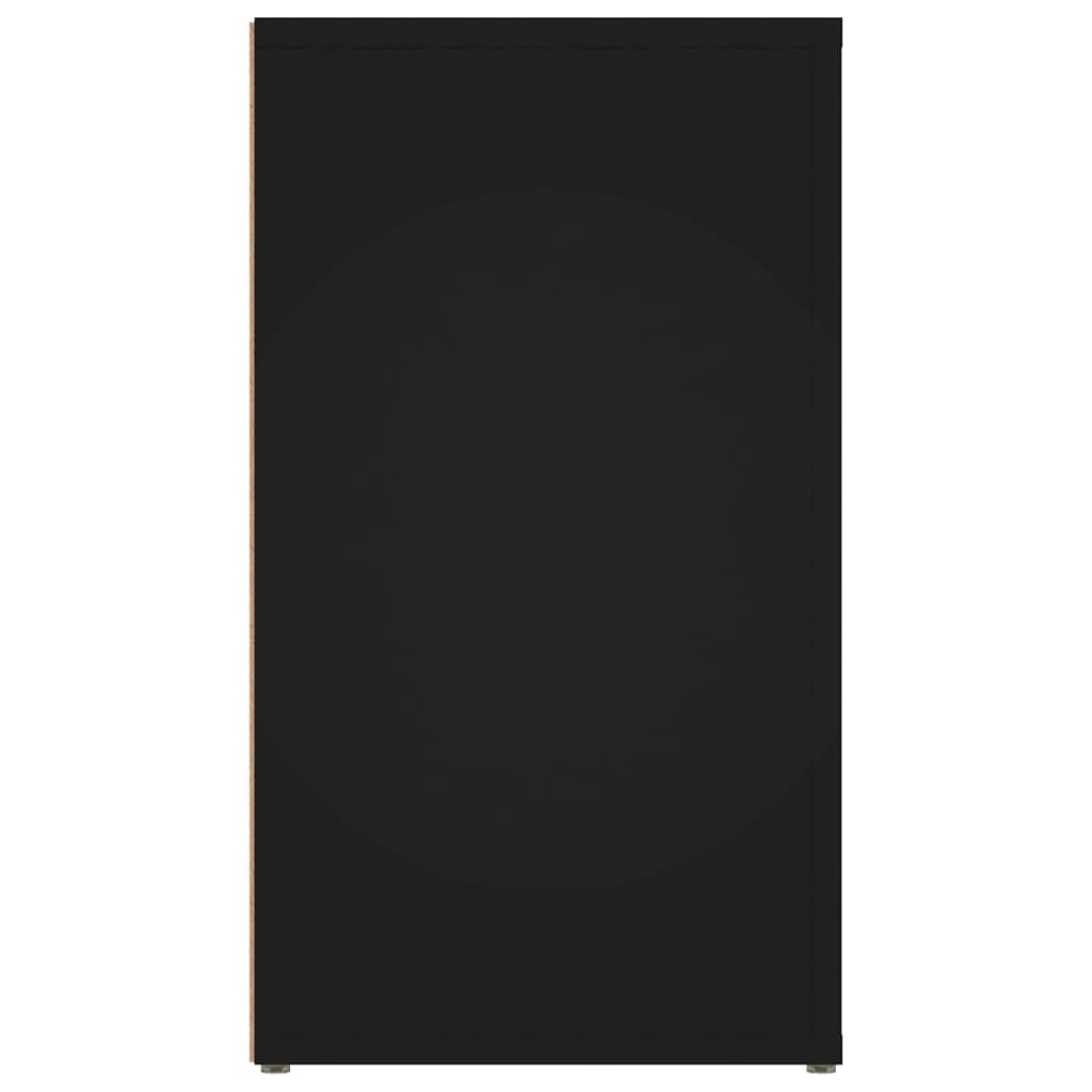 vidaXL Сайдборд, черен, 80x30x54 см, инженерно дърво