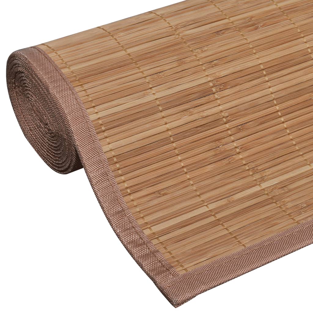Правоъгълен кафяв бамбуков килим 80 х 300 см