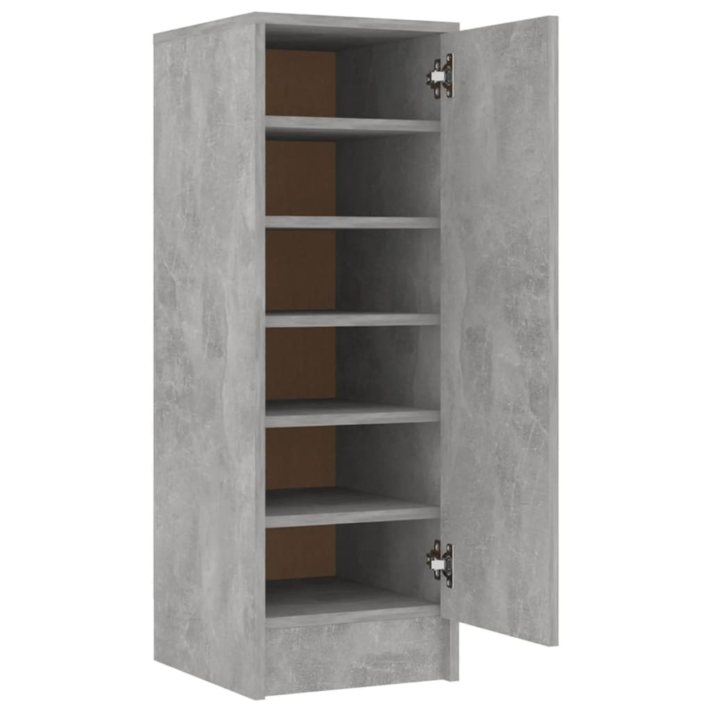 vidaXL Шкаф за обувки, бетонно сив, 32x35x92 см, ПДЧ