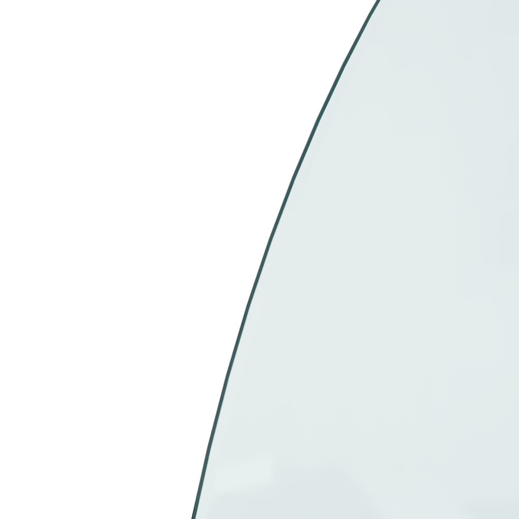 vidaXL Стъклена плоча за камина полукръгла 800x600 мм