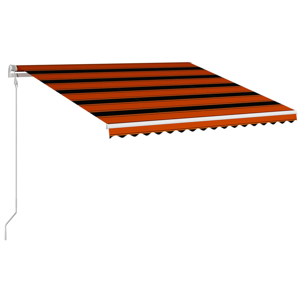 vidaXL Автоматично прибиращ се сенник, 400x300 см, оранжево и кафяво
