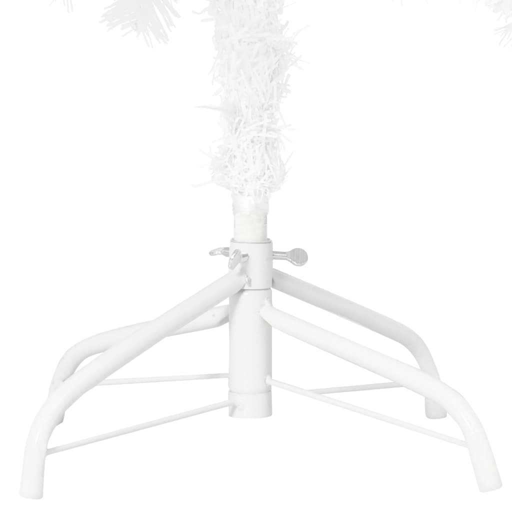 vidaXL Изкуствена осветена коледна елха, бяла, 150 см