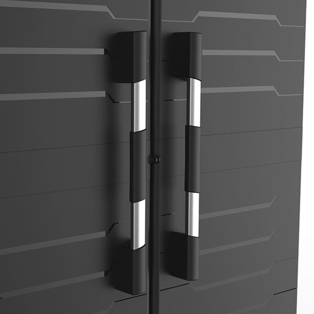 Keter Шкаф за съхранение с рафтове Garage XL черно и бяло 188 см