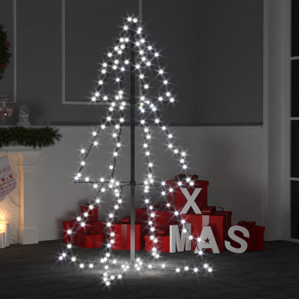 vidaXL Коледна елха конус, 160 LED, за закрито и открито, 78x120 см