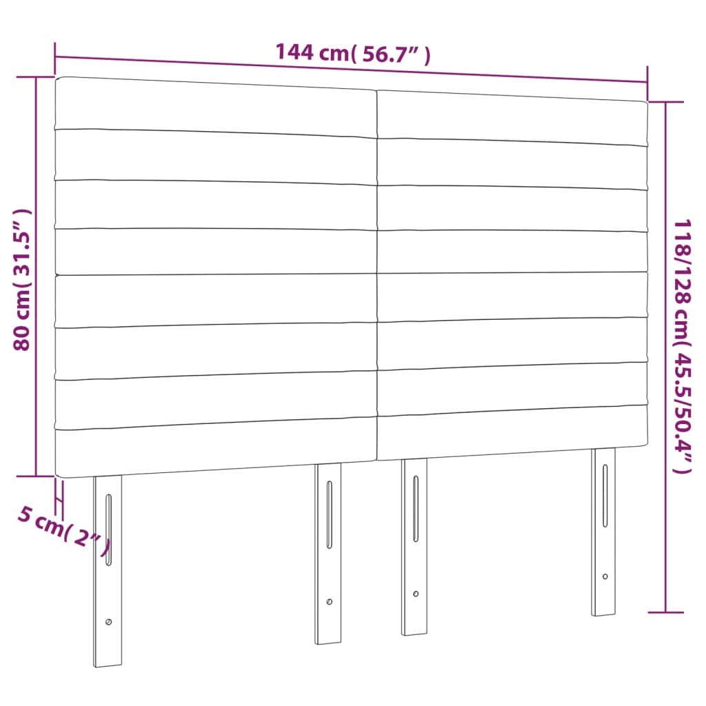 vidaXL Горни табли за легло, 4 бр, таупе, 72x5x78/88 см, плат