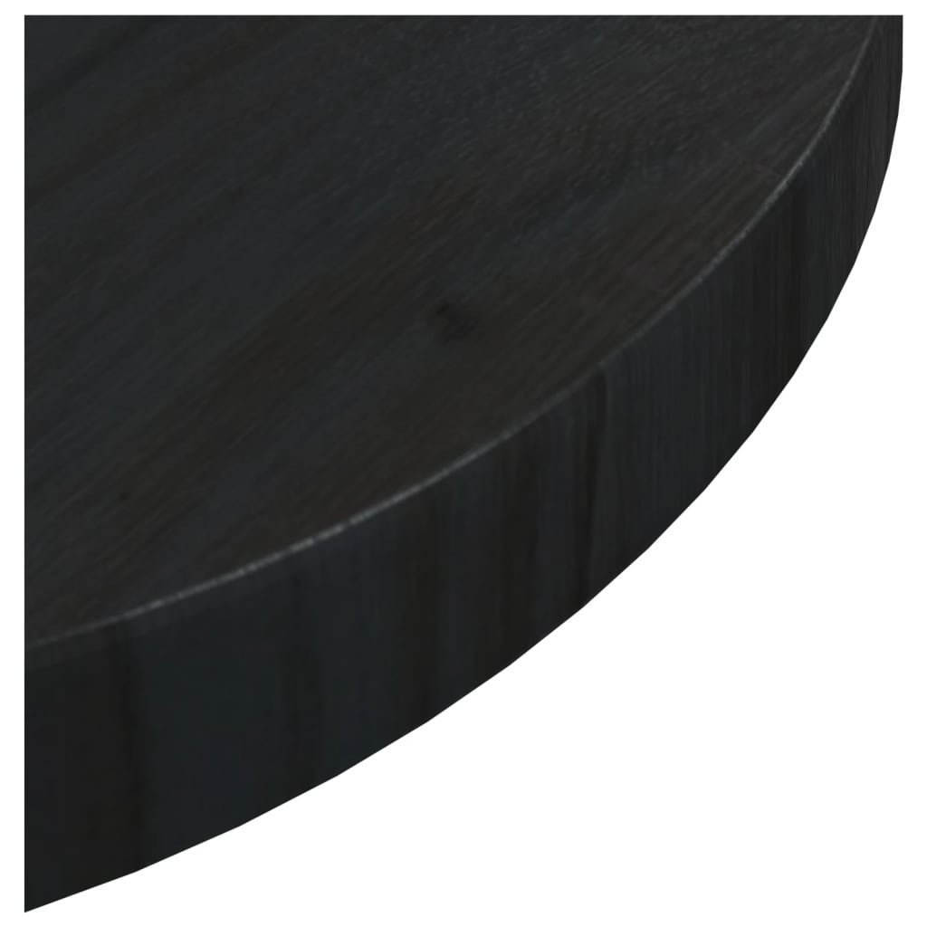 vidaXL Плот за маса, черен, Ø30x2,5 см, бор масив