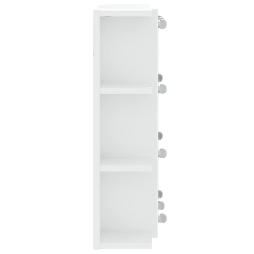 vidaXL Огледален шкаф с LED, бял, 70x16,5x60 см