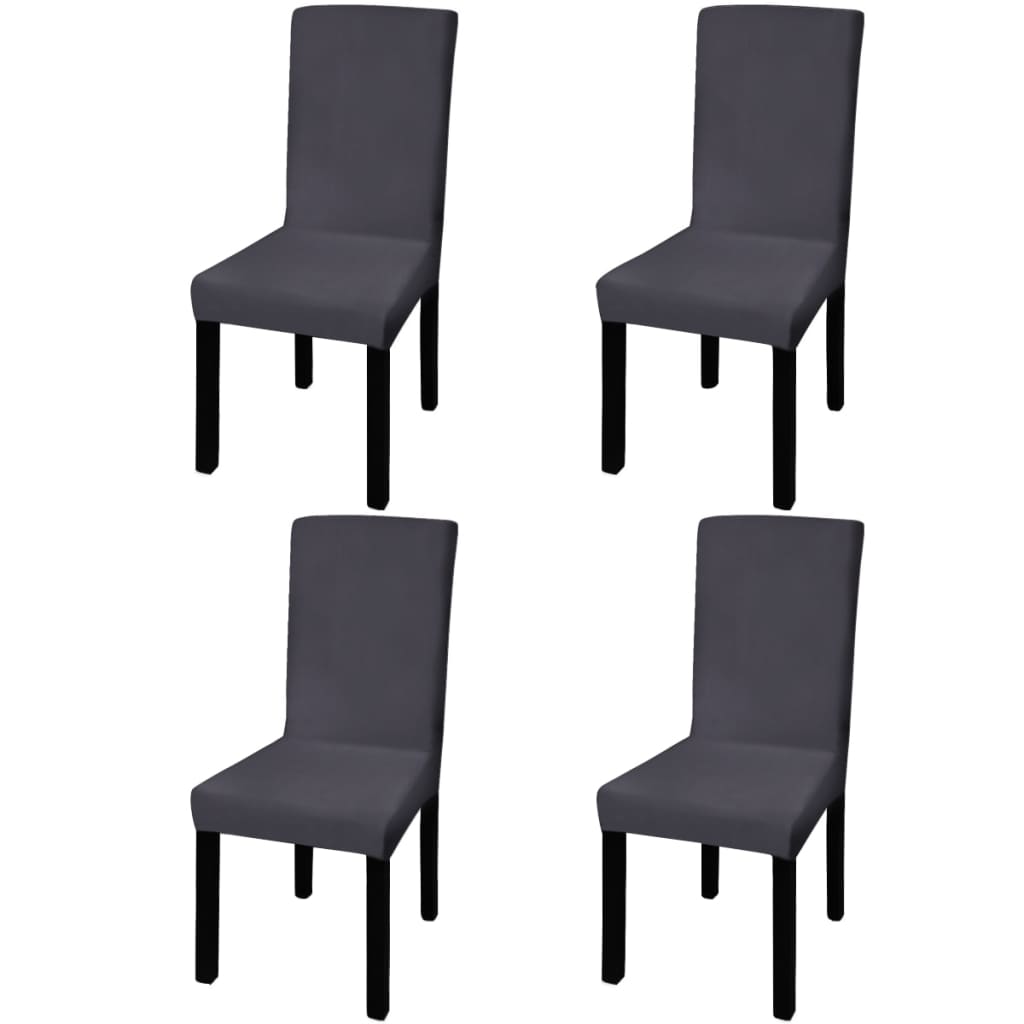 vidaXL Покривни калъфи за столове, еластични, 4 бр, антрацит