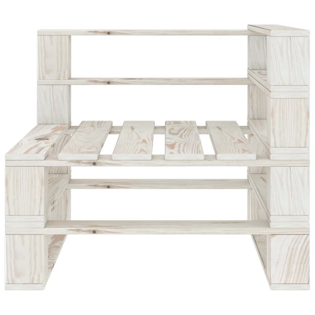 vidaXL Градински мебели от палети, 5 части, дърво, бели