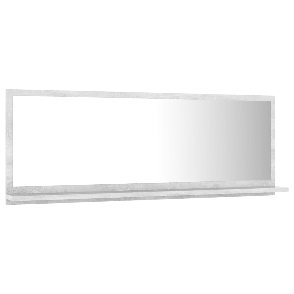 vidaXL Огледало за баня, бетонно сиво, 100x10,5x37 см, ПДЧ