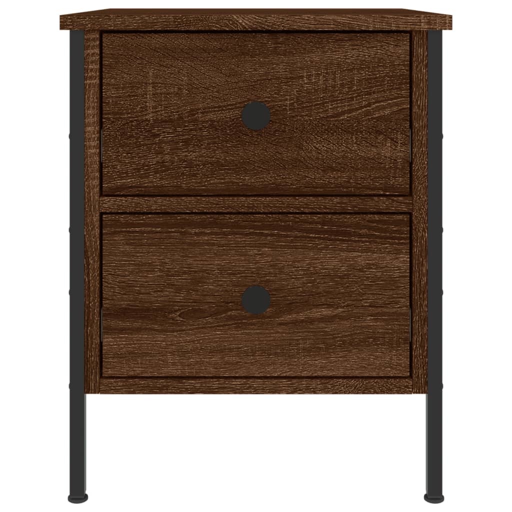 vidaXL Нощно шкафче, кафяв дъб, 40x42x50 см, инженерно дърво
