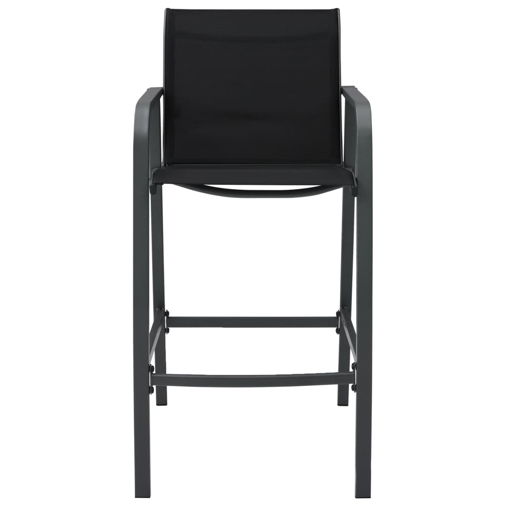 vidaXL Градински бар столове, 2 бр, черни, textilene
