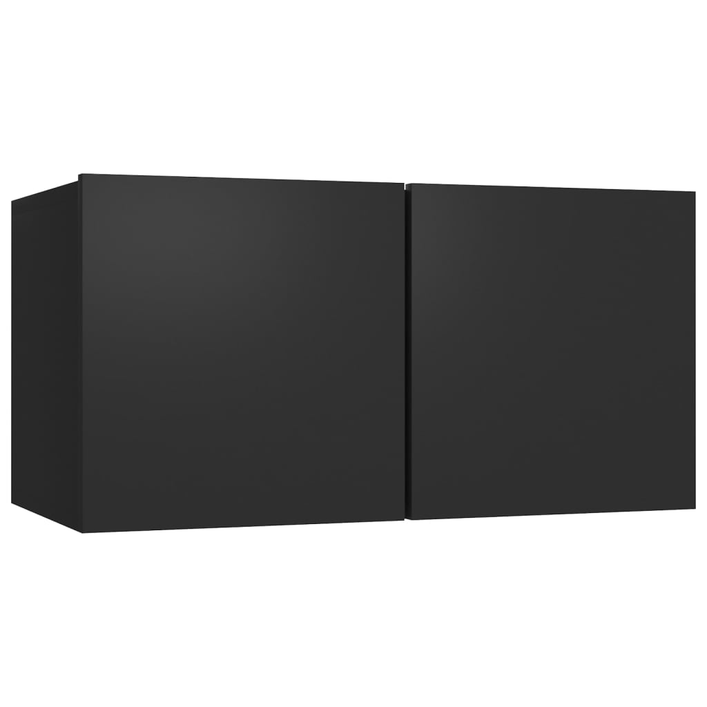 vidaXL Окачен TВ шкаф, черен, 60x30x30 см