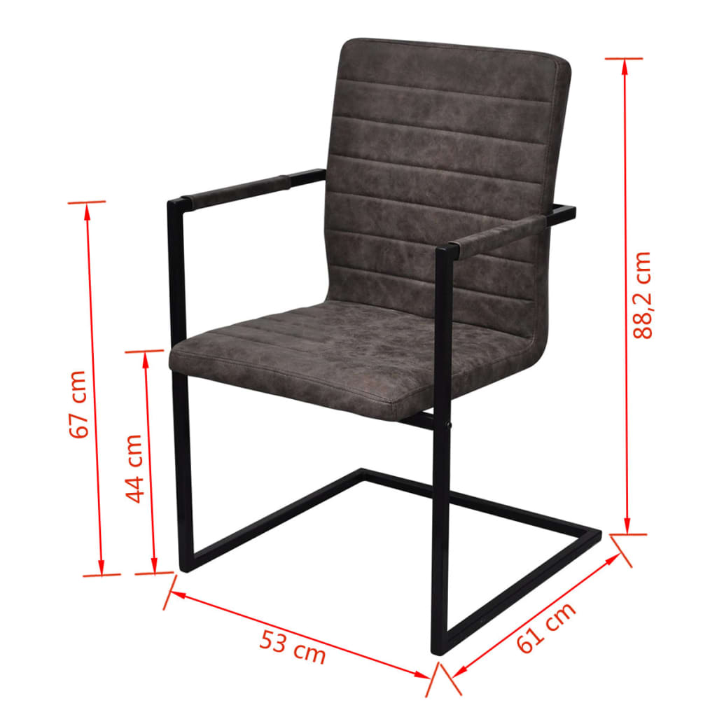 vidaXL Конзолни трапезни столове, 4 бр, кафяви, изкуствена кожа