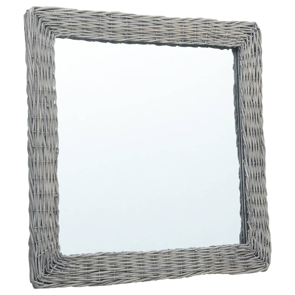 vidaXL Огледало, 60x60 см, ракита