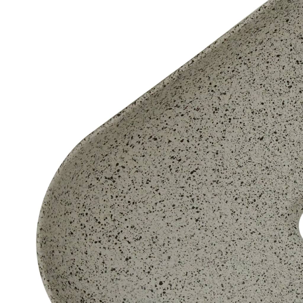 vidaXL Мивка за плот, сив, правоъгълна, 48x37,5x13,5 см, керамика