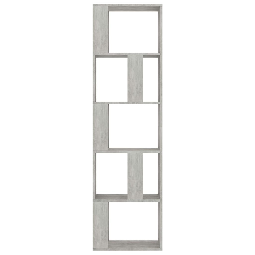 vidaXL Библиотека/разделител за стая, бетонно сива, 45x24x159 см, ПДЧ